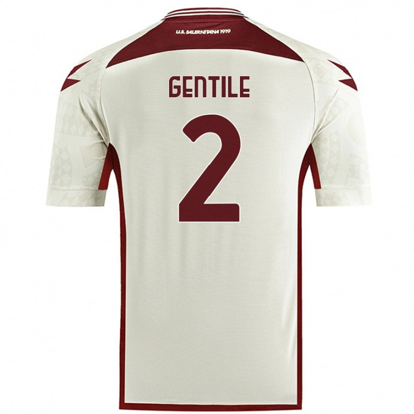 Danxen Kvinnor Davide Gentile #2 Krämfärg Bortatröja Matchtröjor 2024/25 Tröjor T-Tröja