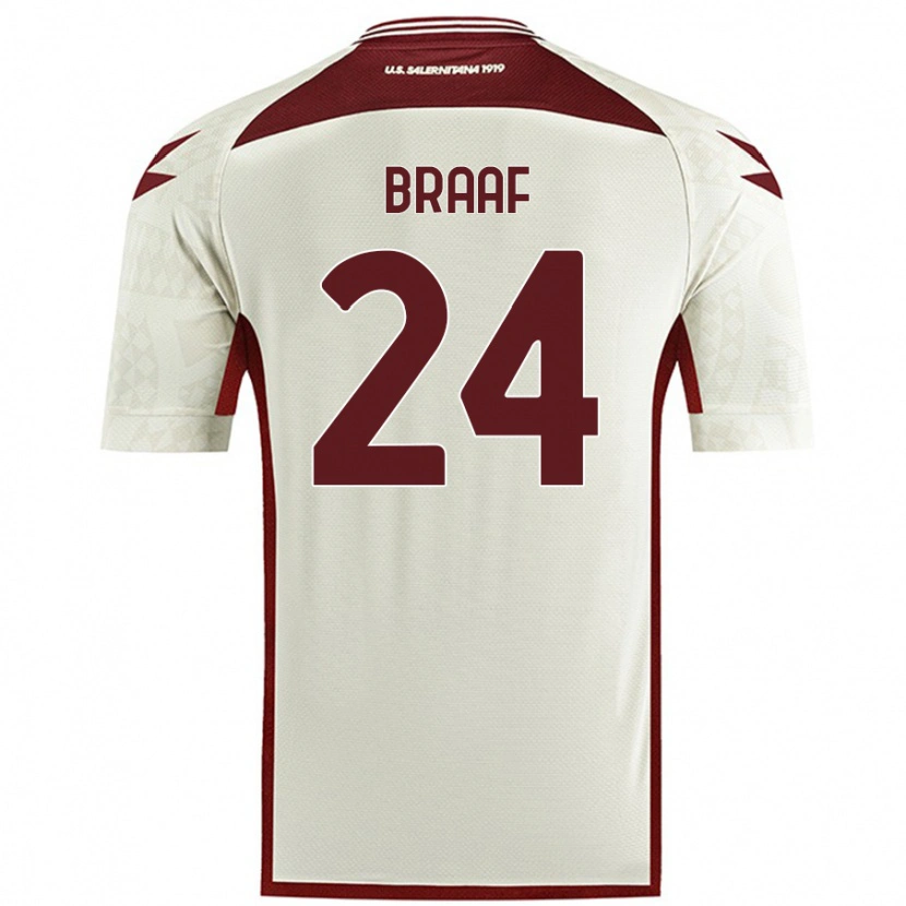Danxen Kvinnor Jayden Braaf #24 Krämfärg Bortatröja Matchtröjor 2024/25 Tröjor T-Tröja