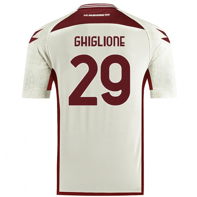 Danxen Kvinnor Paolo Ghiglione #29 Krämfärg Bortatröja Matchtröjor 2024/25 Tröjor T-Tröja