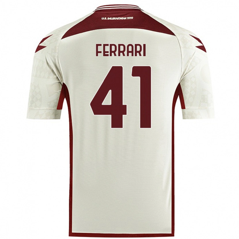 Danxen Kvinnor Tommaso Ferrari #41 Krämfärg Bortatröja Matchtröjor 2024/25 Tröjor T-Tröja