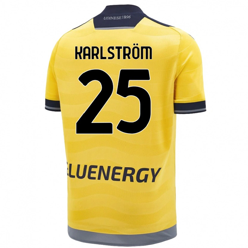 Danxen Kvinnor Jesper Karlström #25 Gyllene Bortatröja Matchtröjor 2024/25 Tröjor T-Tröja