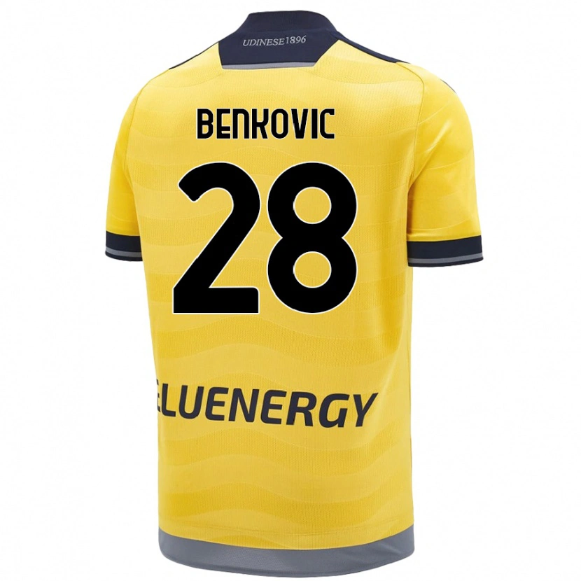 Danxen Kvinnor Filip Benkovic #28 Gyllene Bortatröja Matchtröjor 2024/25 Tröjor T-Tröja