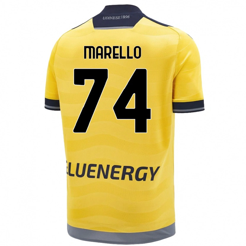 Danxen Kvinnor Mattia Marello #74 Gyllene Bortatröja Matchtröjor 2024/25 Tröjor T-Tröja