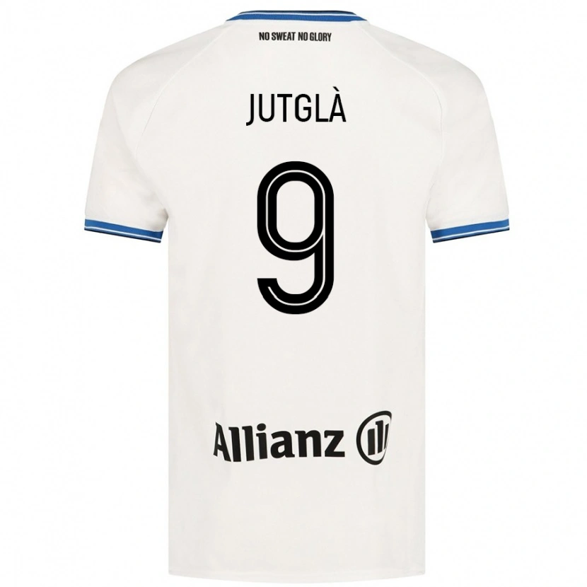 Danxen Kvinnor Ferran Jutglà #9 Vit Bortatröja Matchtröjor 2024/25 Tröjor T-Tröja