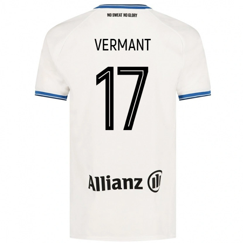 Danxen Kvinnor Romeo Vermant #17 Vit Bortatröja Matchtröjor 2024/25 Tröjor T-Tröja