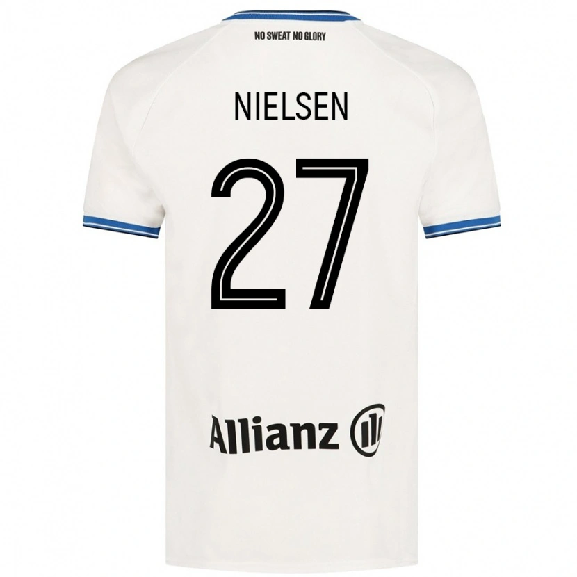 Danxen Kvinnor Casper Nielsen #27 Vit Bortatröja Matchtröjor 2024/25 Tröjor T-Tröja
