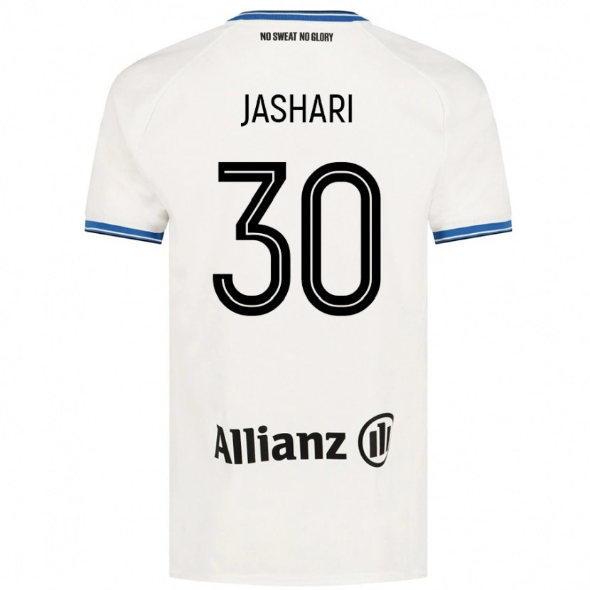 Danxen Kvinnor Ardon Jashari #30 Vit Bortatröja Matchtröjor 2024/25 Tröjor T-Tröja