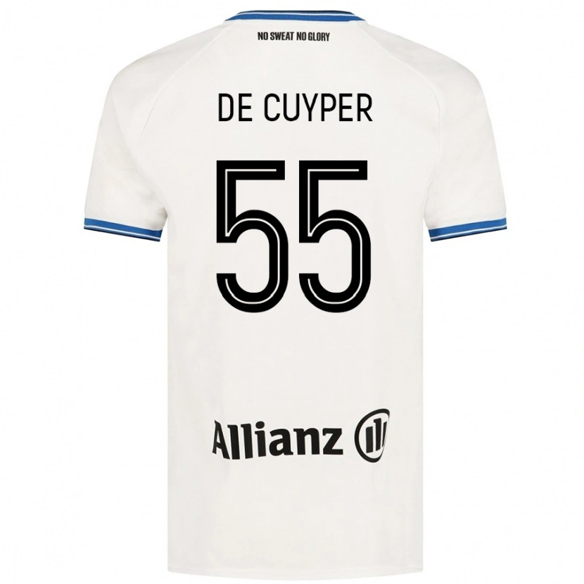 Danxen Kvinnor Maxim De Cuyper #55 Vit Bortatröja Matchtröjor 2024/25 Tröjor T-Tröja