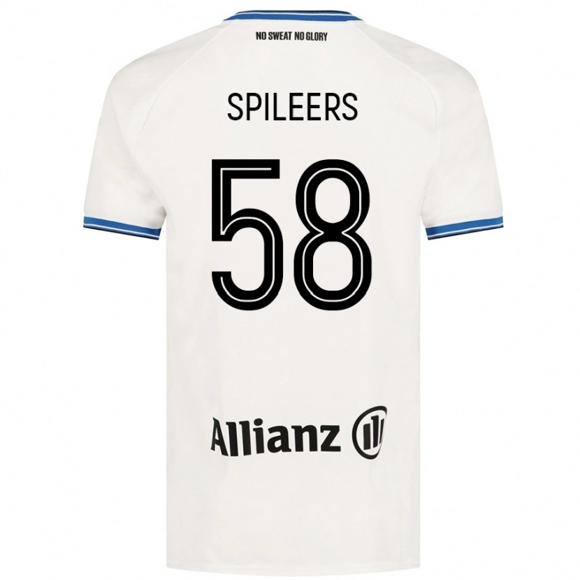Danxen Kvinnor Jorne Spileers #58 Vit Bortatröja Matchtröjor 2024/25 Tröjor T-Tröja