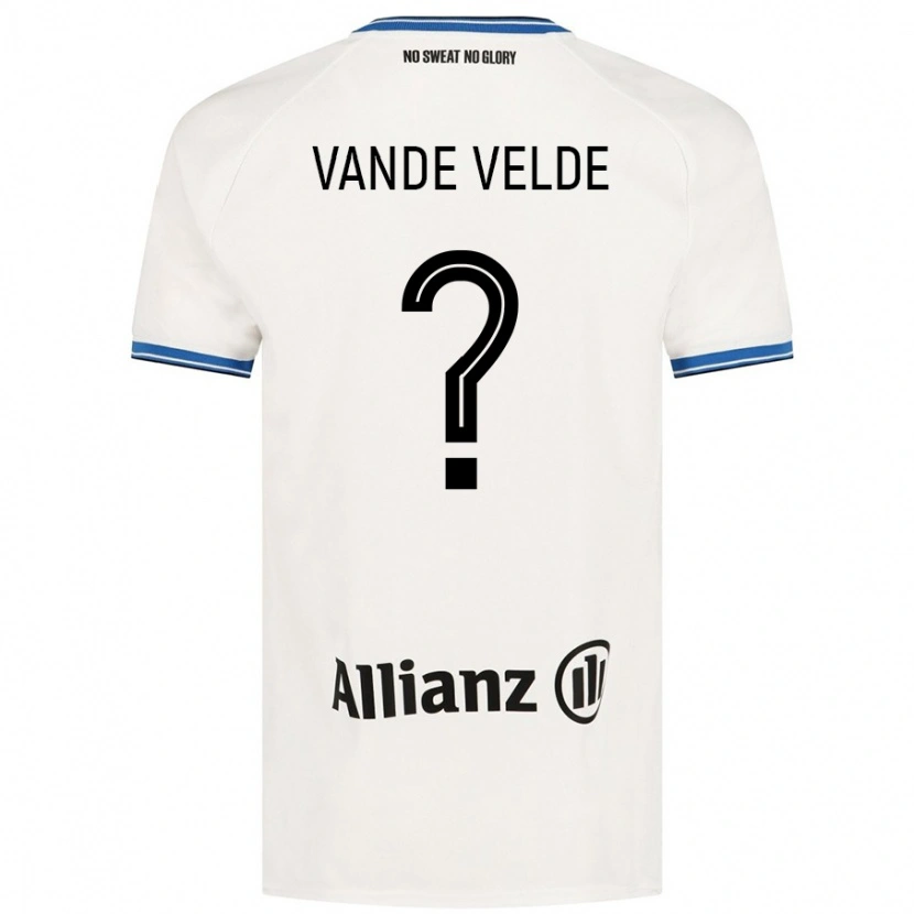 Danxen Kvinnor Chloé Vande Velde #0 Vit Bortatröja Matchtröjor 2024/25 Tröjor T-Tröja