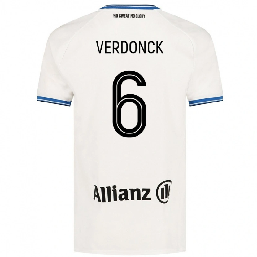 Danxen Kvinnor Saar Verdonck #6 Vit Bortatröja Matchtröjor 2024/25 Tröjor T-Tröja