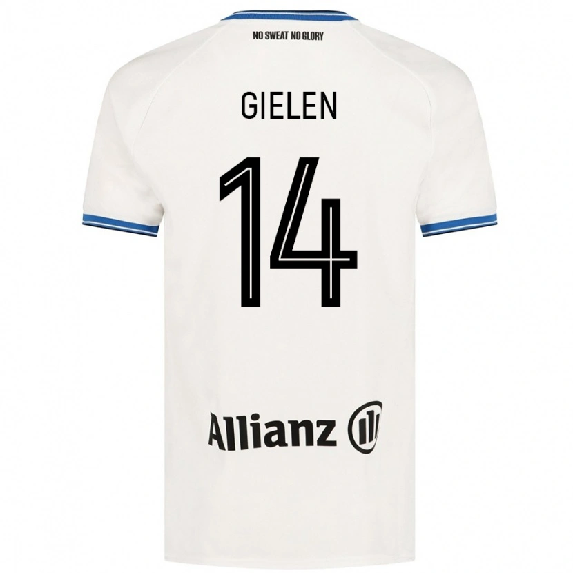 Danxen Kvinnor Sterre Gielen #14 Vit Bortatröja Matchtröjor 2024/25 Tröjor T-Tröja