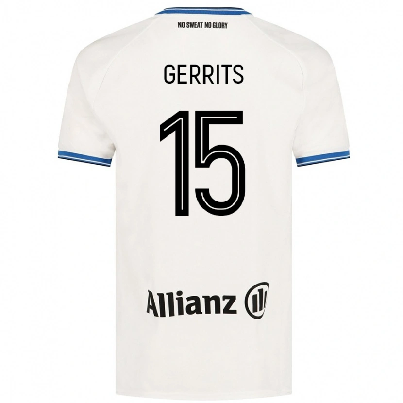 Danxen Kvinnor Melanie Gerrits #15 Vit Bortatröja Matchtröjor 2024/25 Tröjor T-Tröja