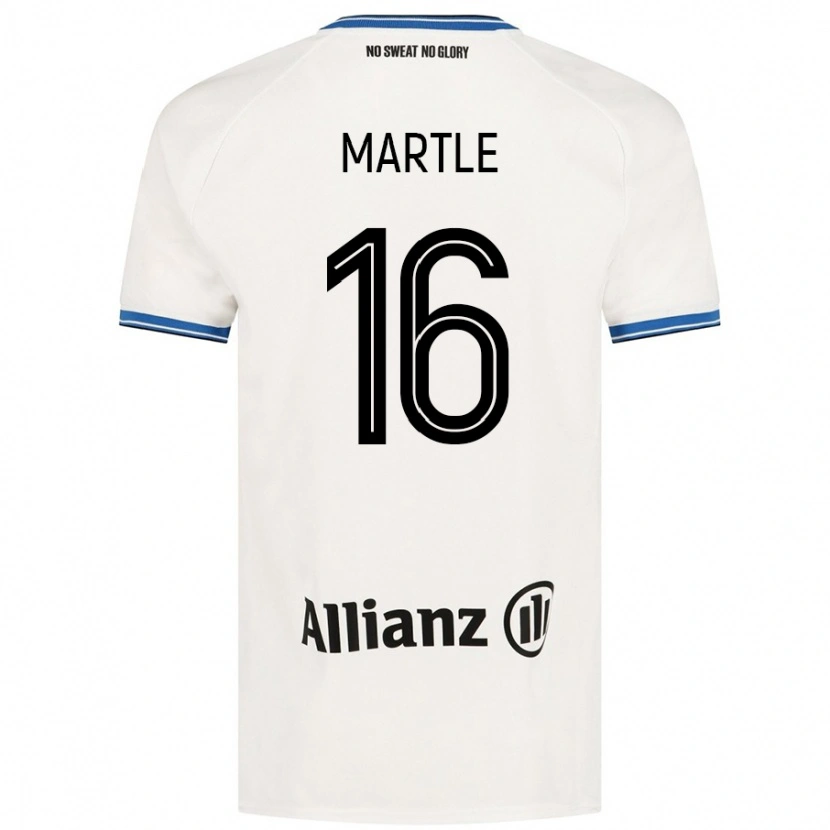 Danxen Kvinnor Margaux Martlé #16 Vit Bortatröja Matchtröjor 2024/25 Tröjor T-Tröja
