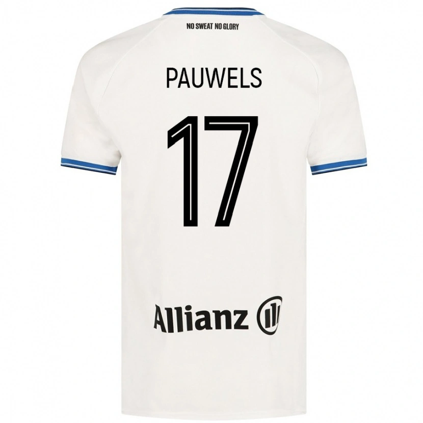 Danxen Kvinnor Fleur Pauwels #17 Vit Bortatröja Matchtröjor 2024/25 Tröjor T-Tröja