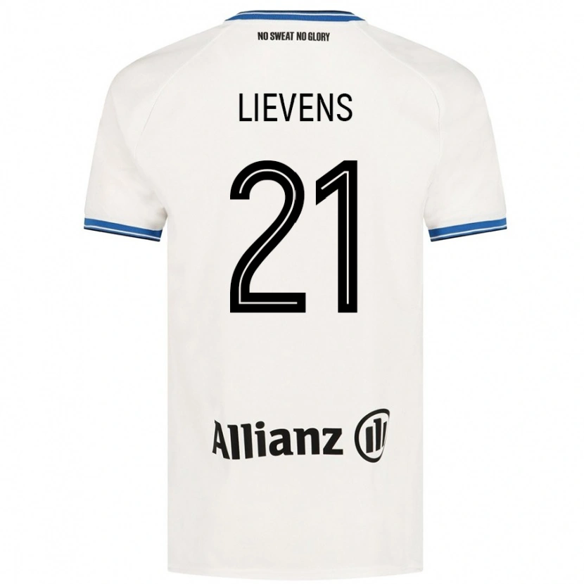 Danxen Kvinnor Caitlin Lievens #21 Vit Bortatröja Matchtröjor 2024/25 Tröjor T-Tröja