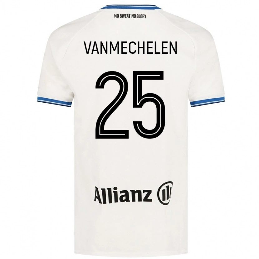 Danxen Kvinnor Davinia Vanmechelen #25 Vit Bortatröja Matchtröjor 2024/25 Tröjor T-Tröja