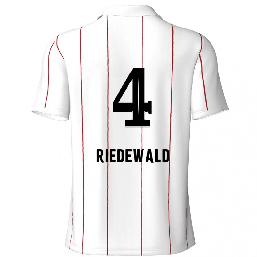 Danxen Kvinnor Jairo Riedewald #4 Vit Svart Bortatröja Matchtröjor 2024/25 Tröjor T-Tröja