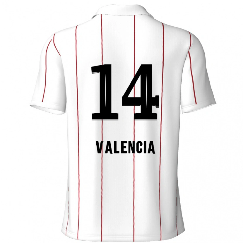 Danxen Kvinnor Anthony Valencia #14 Vit Svart Bortatröja Matchtröjor 2024/25 Tröjor T-Tröja