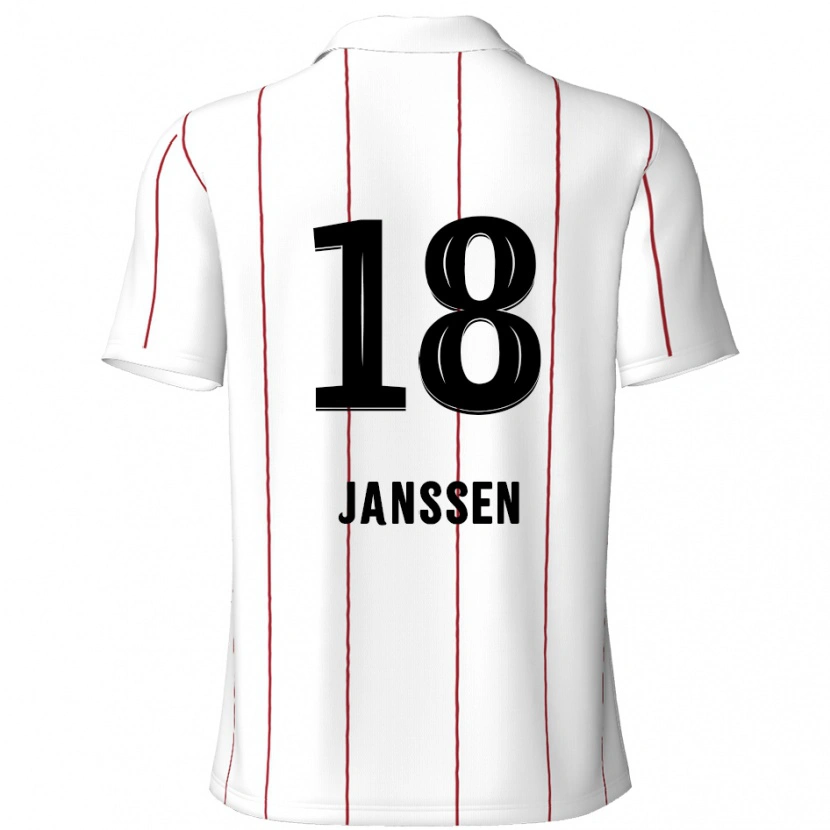 Danxen Kvinnor Vincent Janssen #18 Vit Svart Bortatröja Matchtröjor 2024/25 Tröjor T-Tröja