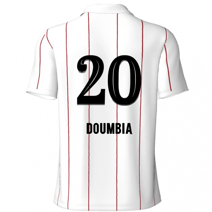 Danxen Kvinnor Mahamadou Doumbia #20 Vit Svart Bortatröja Matchtröjor 2024/25 Tröjor T-Tröja
