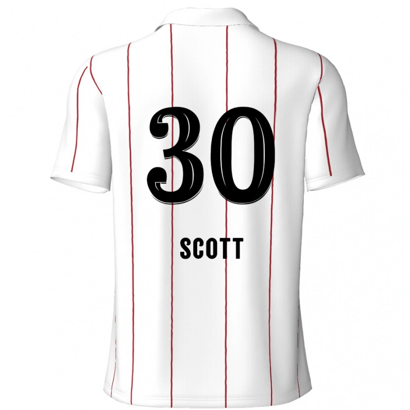 Danxen Kvinnor Christopher Scott #30 Vit Svart Bortatröja Matchtröjor 2024/25 Tröjor T-Tröja