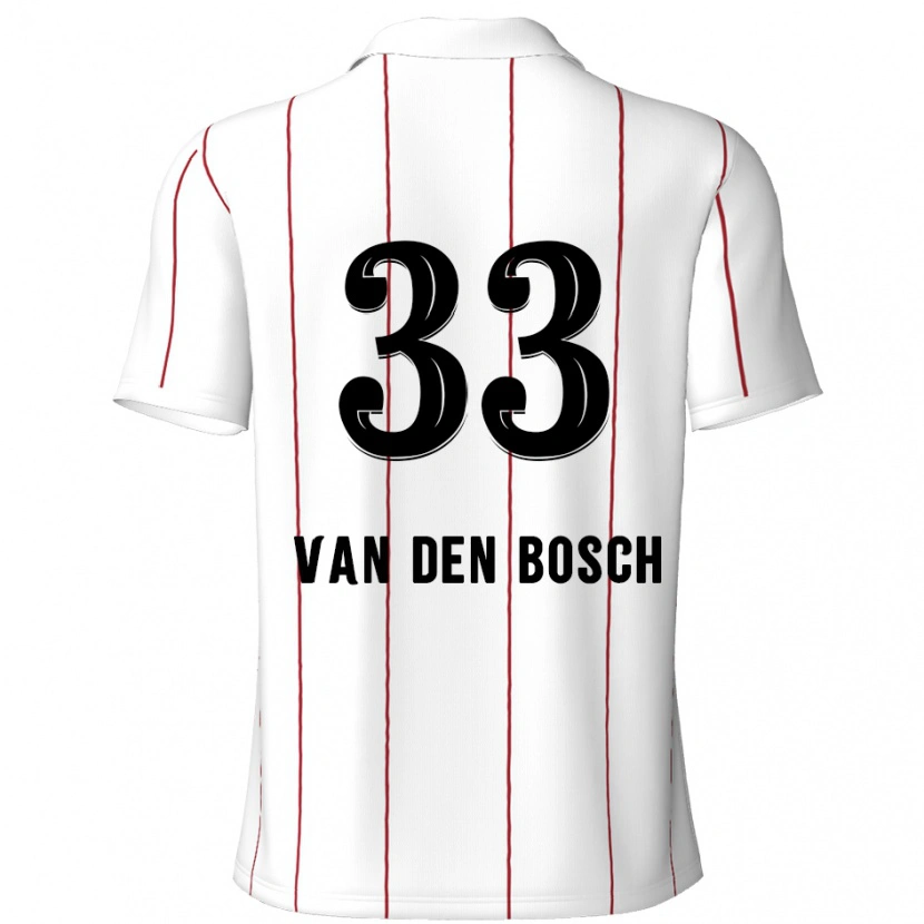 Danxen Kvinnor Zeno Van Den Bosch #33 Vit Svart Bortatröja Matchtröjor 2024/25 Tröjor T-Tröja
