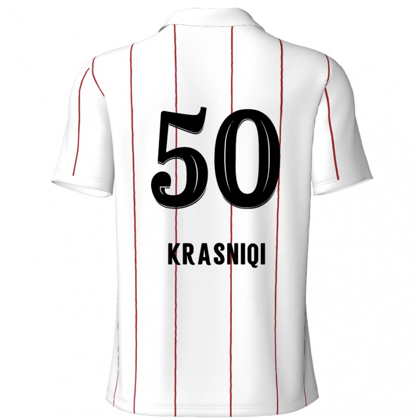 Danxen Kvinnor Laurit Krasniqi #50 Vit Svart Bortatröja Matchtröjor 2024/25 Tröjor T-Tröja