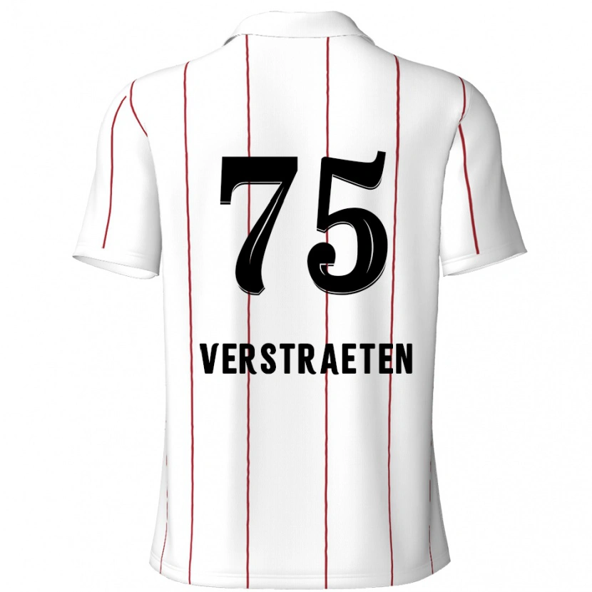 Danxen Kvinnor Andreas Verstraeten #75 Vit Svart Bortatröja Matchtröjor 2024/25 Tröjor T-Tröja