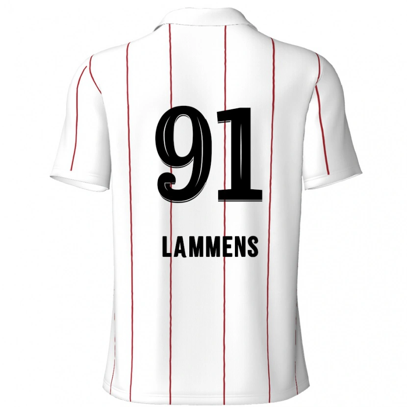Danxen Kvinnor Senne Lammens #91 Vit Svart Bortatröja Matchtröjor 2024/25 Tröjor T-Tröja