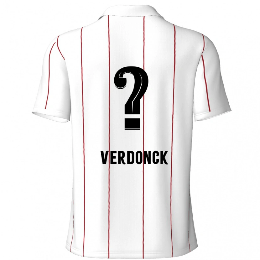 Danxen Kvinnor Dries Verdonck #0 Vit Svart Bortatröja Matchtröjor 2024/25 Tröjor T-Tröja