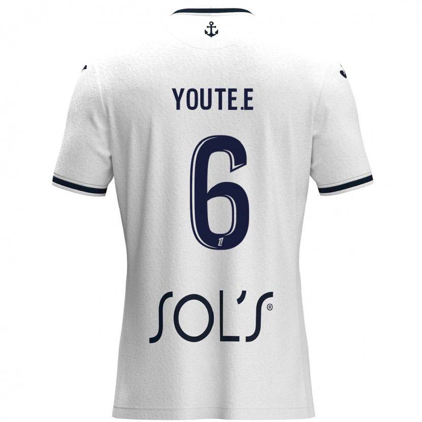 Danxen Kvinnor Étienne Youté Kinkoué #6 Vit Mörkblå Bortatröja Matchtröjor 2024/25 Tröjor T-Tröja