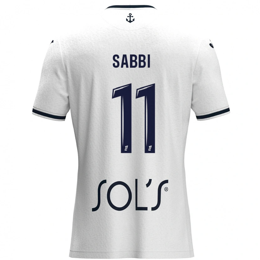Danxen Kvinnor Emmanuel Sabbi #11 Vit Mörkblå Bortatröja Matchtröjor 2024/25 Tröjor T-Tröja