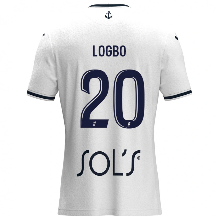 Danxen Kvinnor Andy Logbo #20 Vit Mörkblå Bortatröja Matchtröjor 2024/25 Tröjor T-Tröja