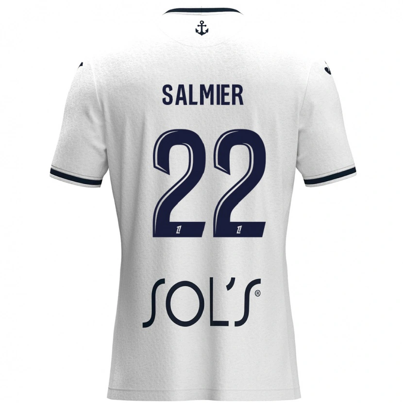 Danxen Kvinnor Yoann Salmier #22 Vit Mörkblå Bortatröja Matchtröjor 2024/25 Tröjor T-Tröja
