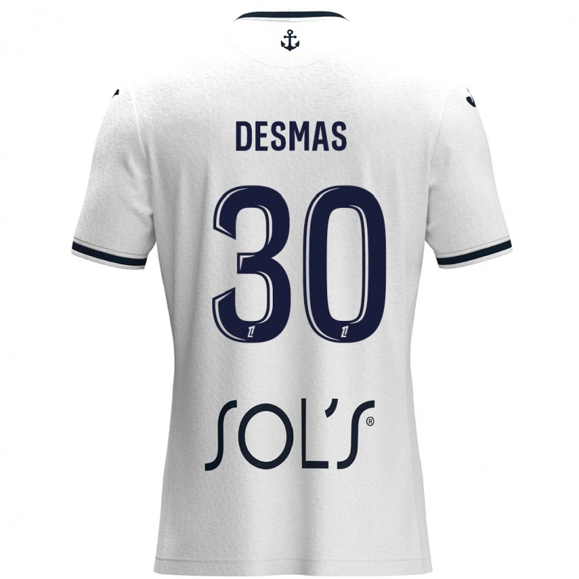 Danxen Kvinnor Arthur Desmas #30 Vit Mörkblå Bortatröja Matchtröjor 2024/25 Tröjor T-Tröja