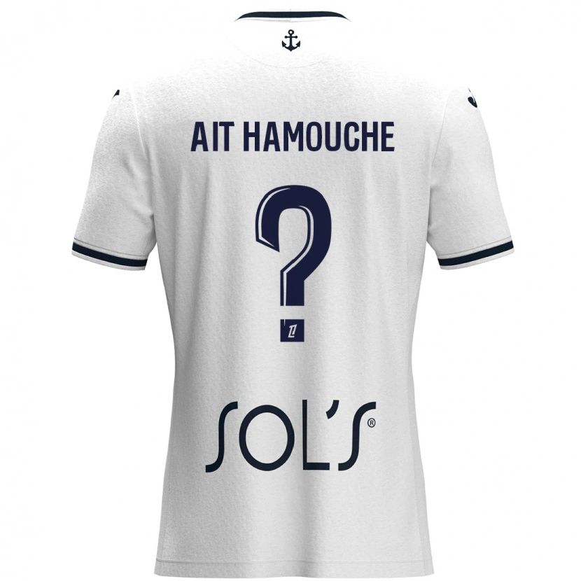Danxen Kvinnor Massyl Ait Hamouche #0 Vit Mörkblå Bortatröja Matchtröjor 2024/25 Tröjor T-Tröja