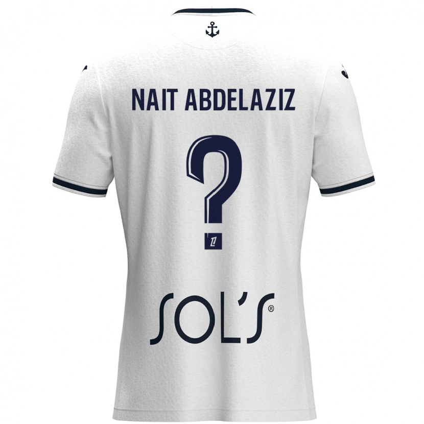 Danxen Kvinnor Elias Naït Abdelaziz #0 Vit Mörkblå Bortatröja Matchtröjor 2024/25 Tröjor T-Tröja