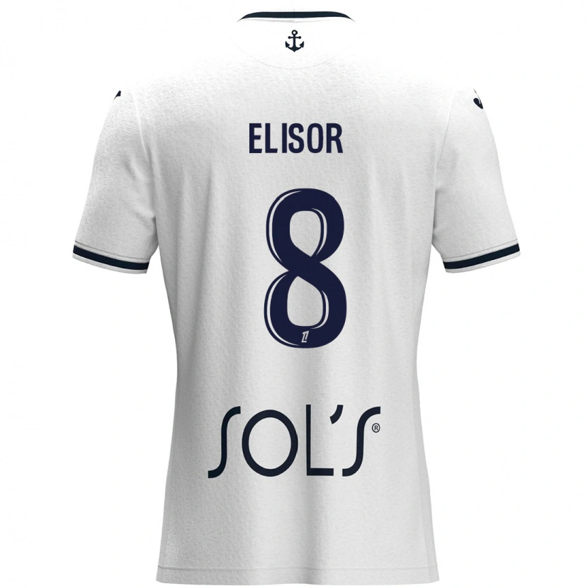 Danxen Kvinnor Salomé Elisor #8 Vit Mörkblå Bortatröja Matchtröjor 2024/25 Tröjor T-Tröja