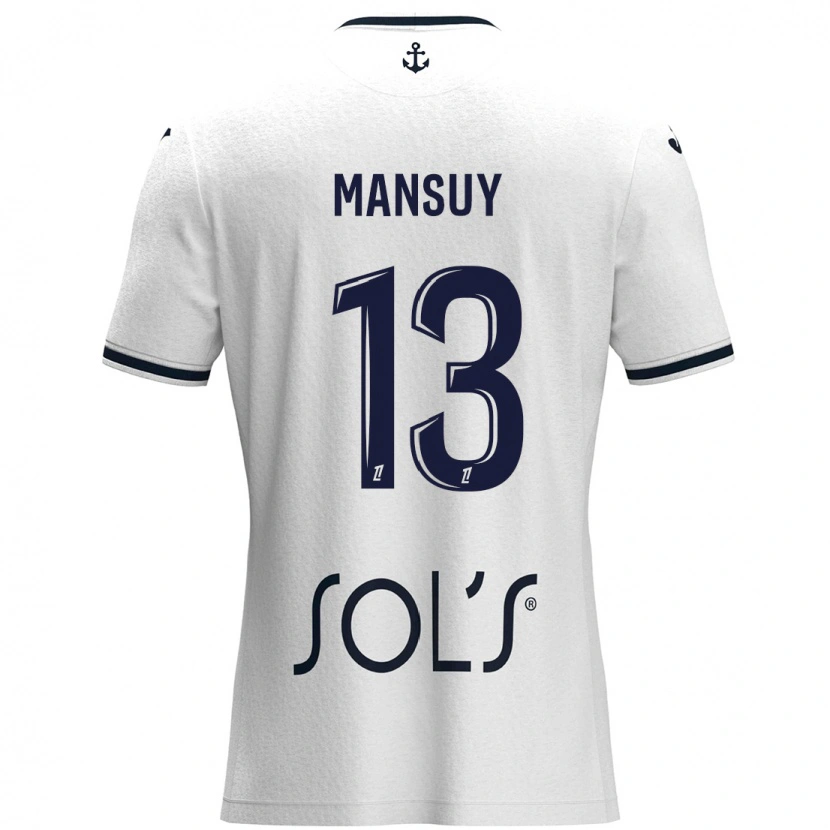 Danxen Kvinnor Héloïse Mansuy #13 Vit Mörkblå Bortatröja Matchtröjor 2024/25 Tröjor T-Tröja