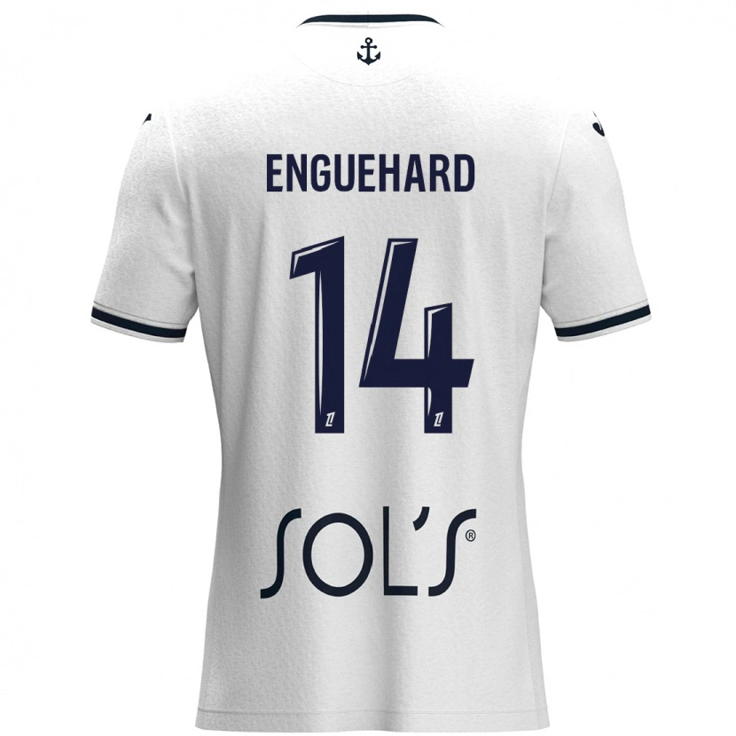 Danxen Kvinnor Romane Enguehard #14 Vit Mörkblå Bortatröja Matchtröjor 2024/25 Tröjor T-Tröja