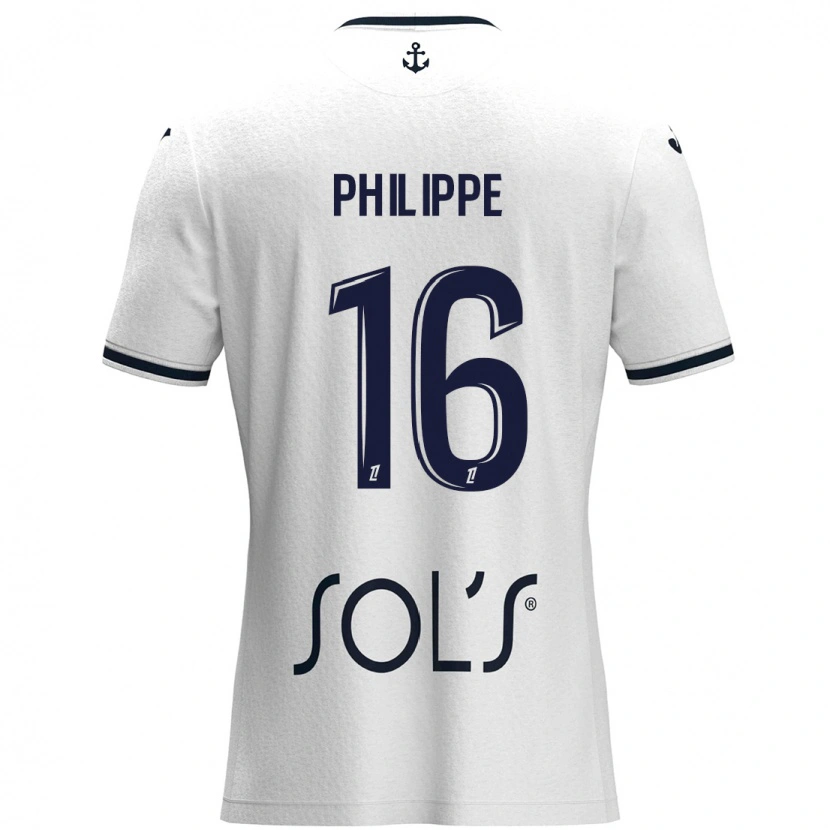 Danxen Kvinnor Laëtitia Philippe #16 Vit Mörkblå Bortatröja Matchtröjor 2024/25 Tröjor T-Tröja