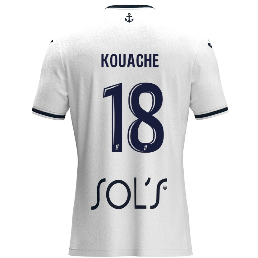 Danxen Kvinnor Éva Kouache #18 Vit Mörkblå Bortatröja Matchtröjor 2024/25 Tröjor T-Tröja