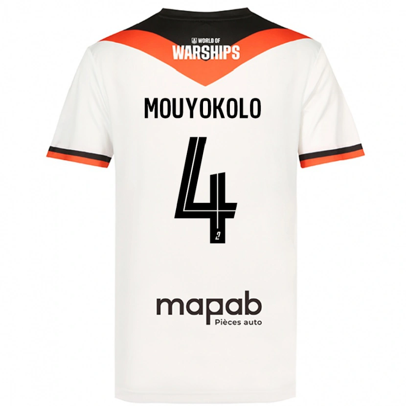 Danxen Kvinnor Loris Mouyokolo #4 Vit Bortatröja Matchtröjor 2024/25 Tröjor T-Tröja
