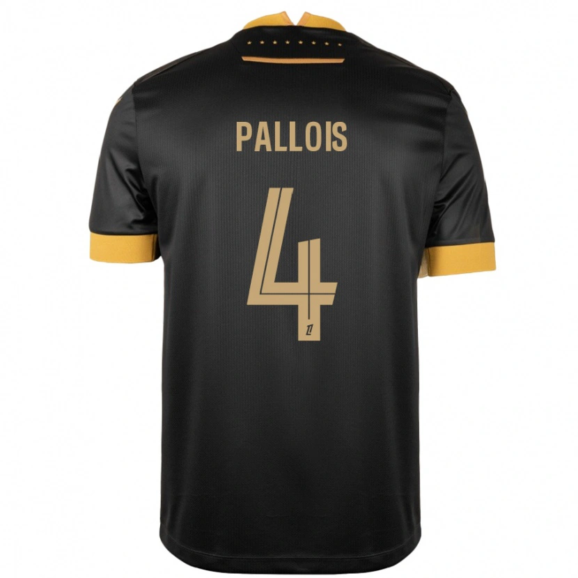 Danxen Kvinnor Nicolas Pallois #4 Svart Brun Bortatröja Matchtröjor 2024/25 Tröjor T-Tröja