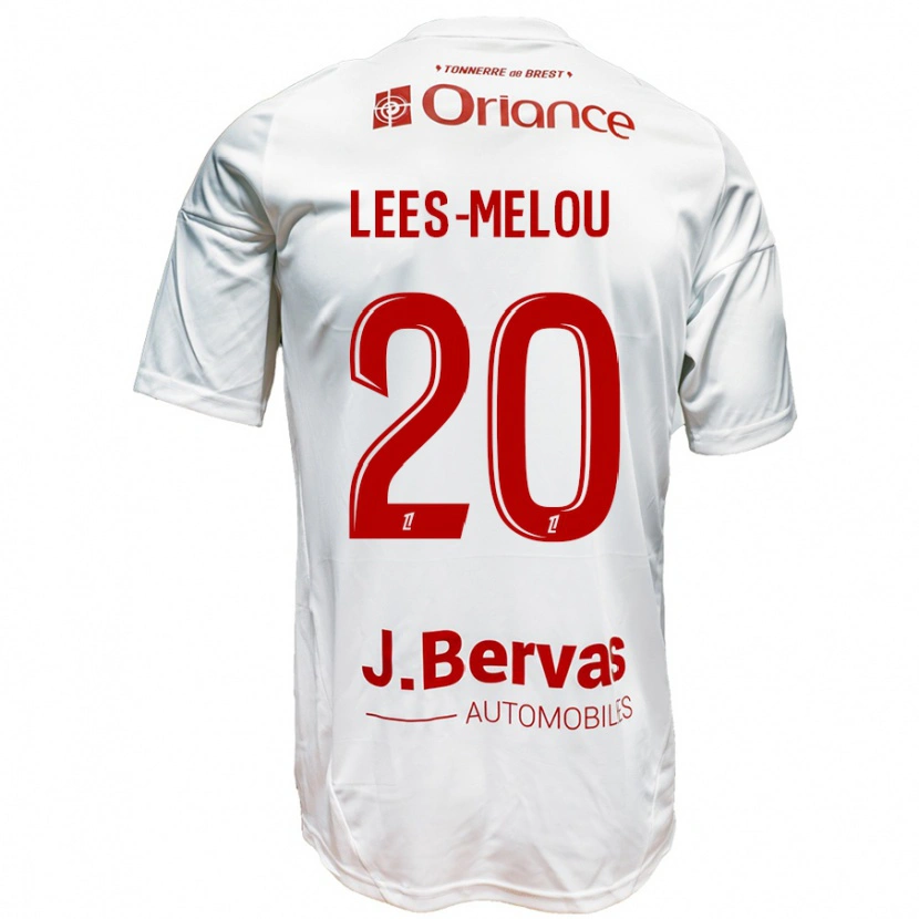 Danxen Kvinnor Pierre Lees-Melou #20 Vit Röd Bortatröja Matchtröjor 2024/25 Tröjor T-Tröja