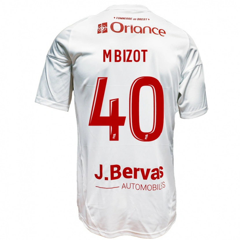 Danxen Kvinnor Marco Bizot #40 Vit Röd Bortatröja Matchtröjor 2024/25 Tröjor T-Tröja