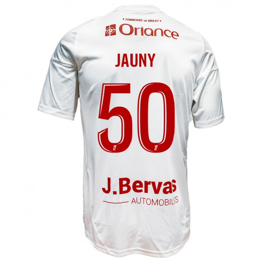 Danxen Kvinnor Noah Jauny #50 Vit Röd Bortatröja Matchtröjor 2024/25 Tröjor T-Tröja