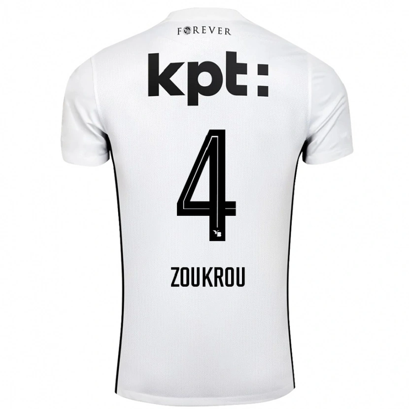 Danxen Kvinnor Tanguy Zoukrou #4 Vit Svart Bortatröja Matchtröjor 2024/25 Tröjor T-Tröja