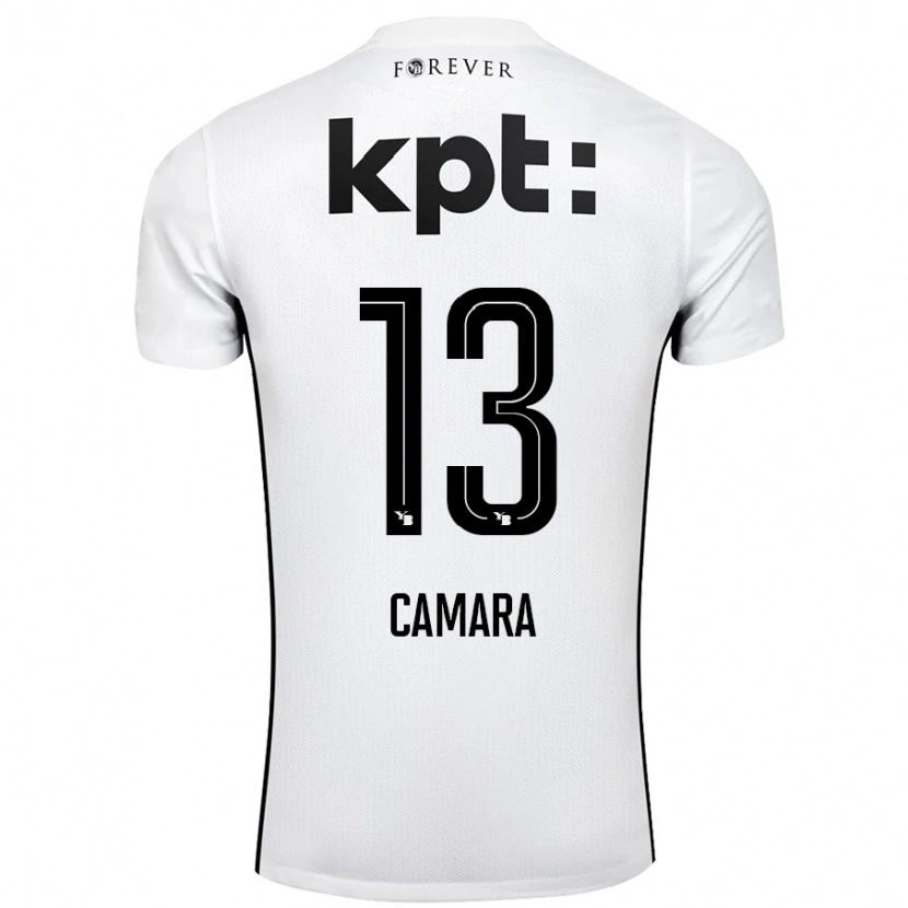 Danxen Kvinnor Mohamed Camara #13 Vit Svart Bortatröja Matchtröjor 2024/25 Tröjor T-Tröja